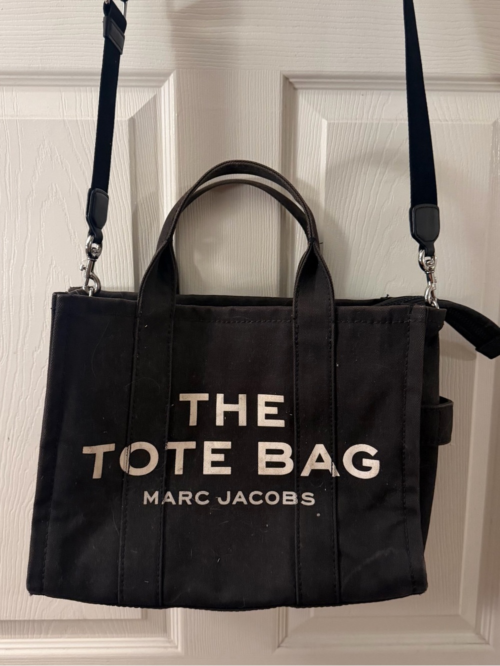 Marc Jacobs Black Canvas 'The Tote Bag' Crossbody Tote